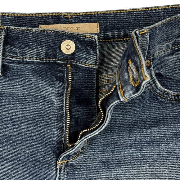 Joe’s SZ W27 Jean Shorts Frayed Hems Pockets Zip-Fly Mid-Rise Medium Wash Blue - Picture 2 of 8